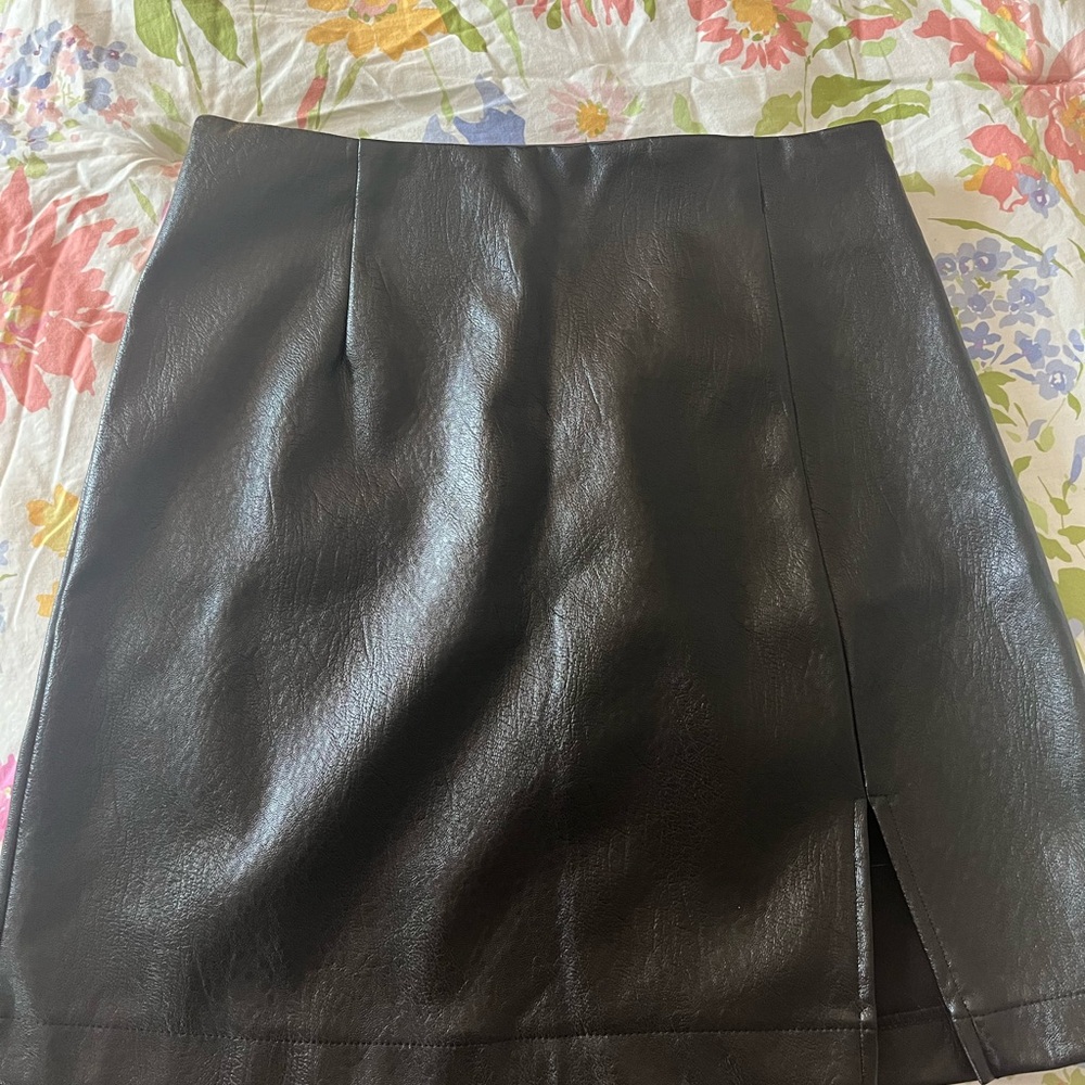 Black Leather Mini Skirt